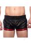 Prowler Red Leather Sport Shorts - Small - Black/red
